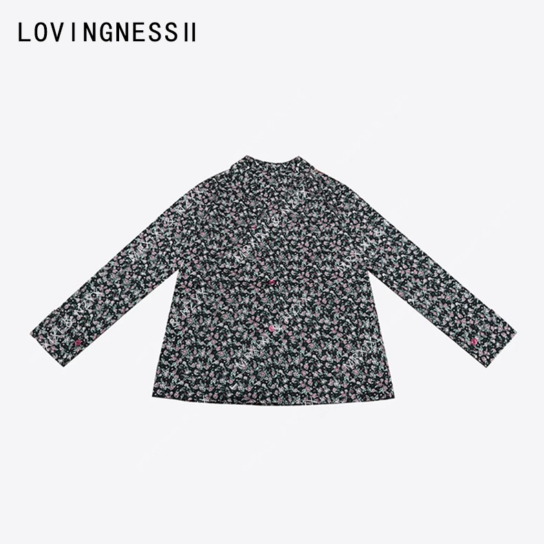 2025夏季新款小众设计复古休闲黑底红花宽松显瘦翻领小西装外套女