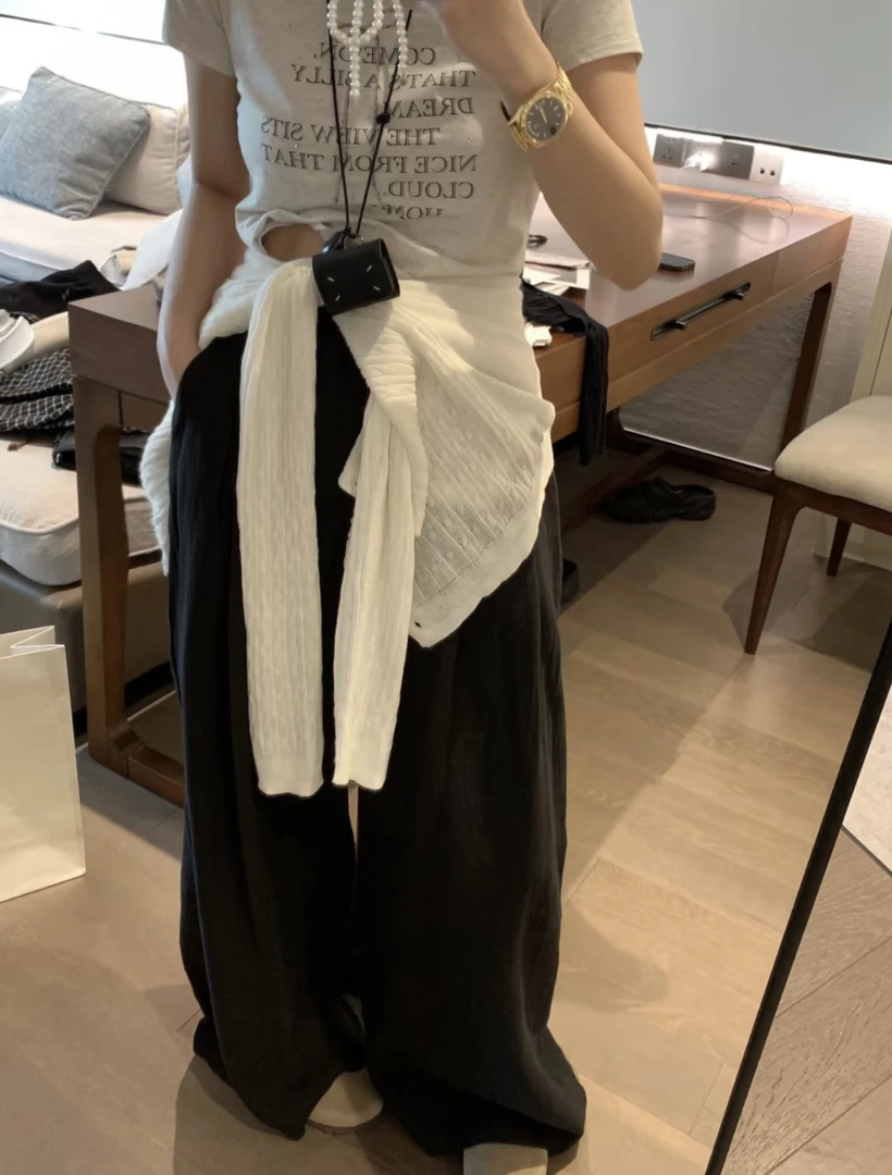 QZZ 强推！亚麻超大阔腿裤 重磅500g以上