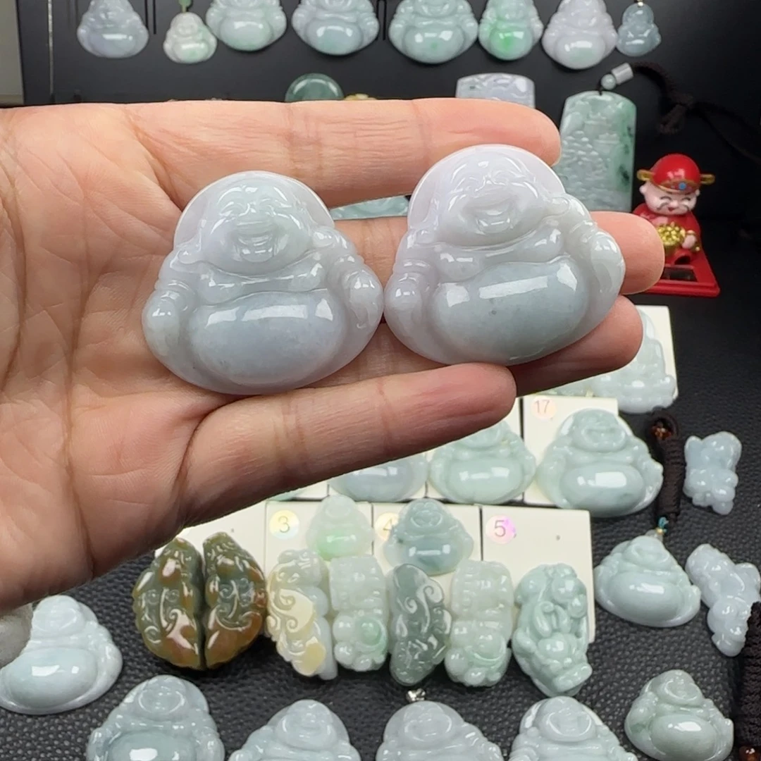 翡翠未镶嵌颈饰35尺寸佛公厚装 任发其一