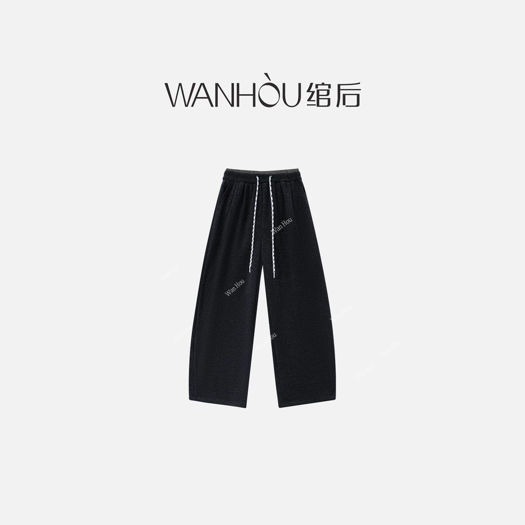 【C4271】慵懒的神-绾后-秋冬韩系百搭显瘦加绒休闲弯刀裤女SS