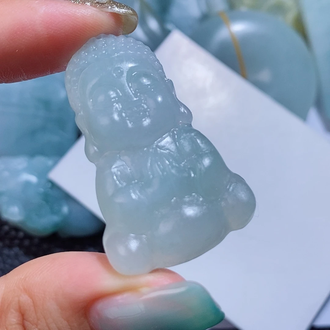 定制翡翠未镶嵌毛货付款后确认抛光