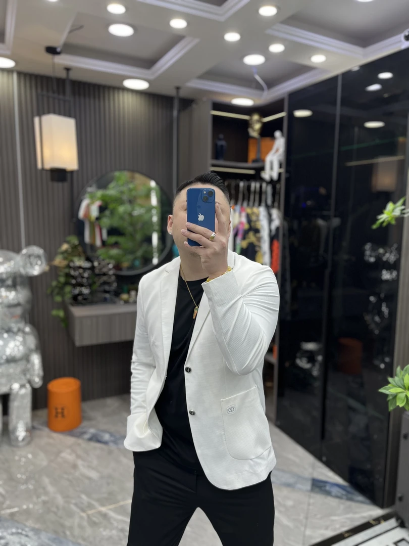 SH轻奢时尚高定男士雅痞商务珍珠白休闲西服外套