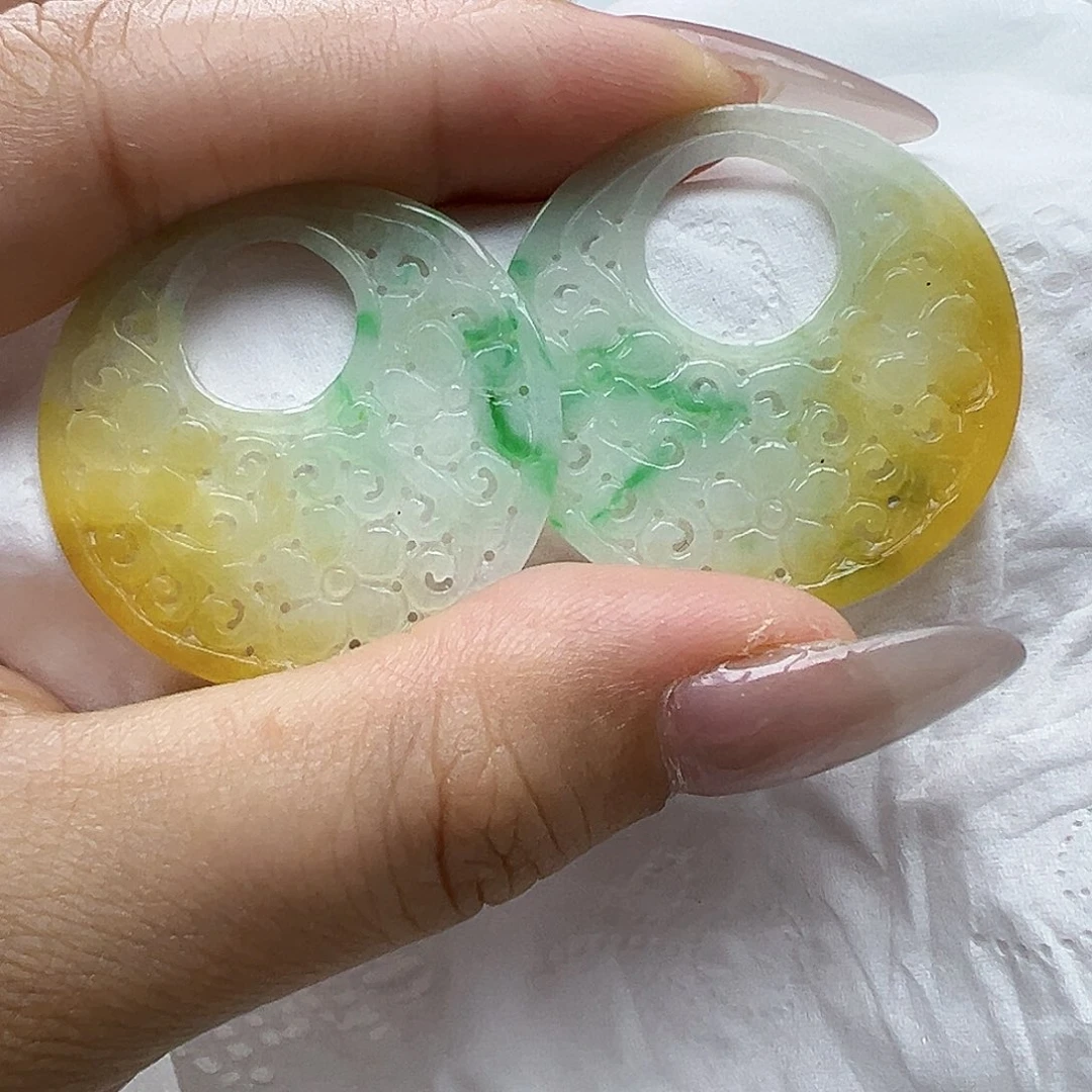 未镶嵌翡翠耳饰李*天然缅甸A货翡翠