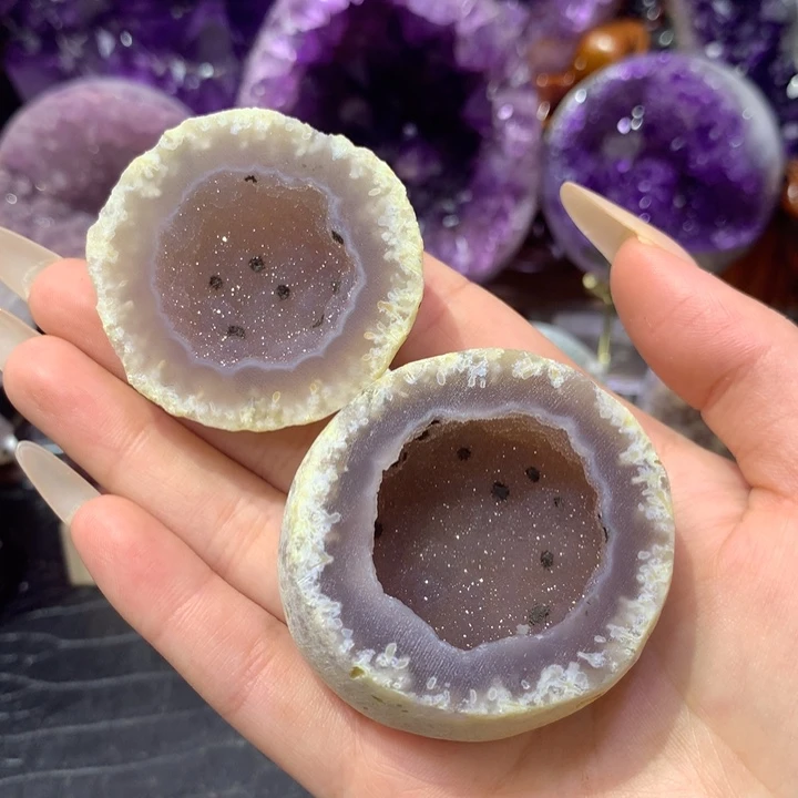 紫晶珠宝半成品未镶嵌软糖聚宝盆