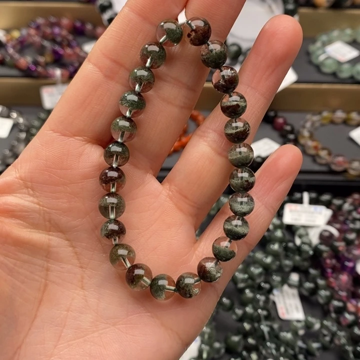 水晶手链未镶嵌绿幽灵聚宝盆手链