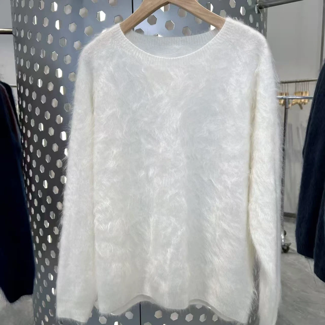 【云龙】100%山羊绒拉绒岛精进口无缝一体成衣圆领套衫