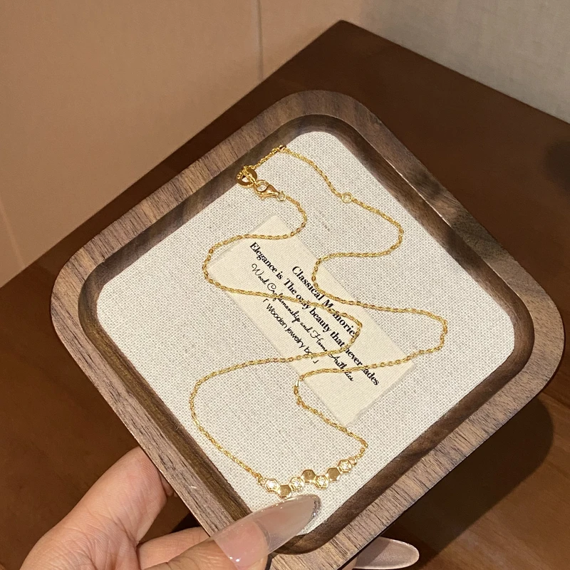 坠链均925银合成锆石 气质轻奢时尚百搭简约精致简约项链A1324