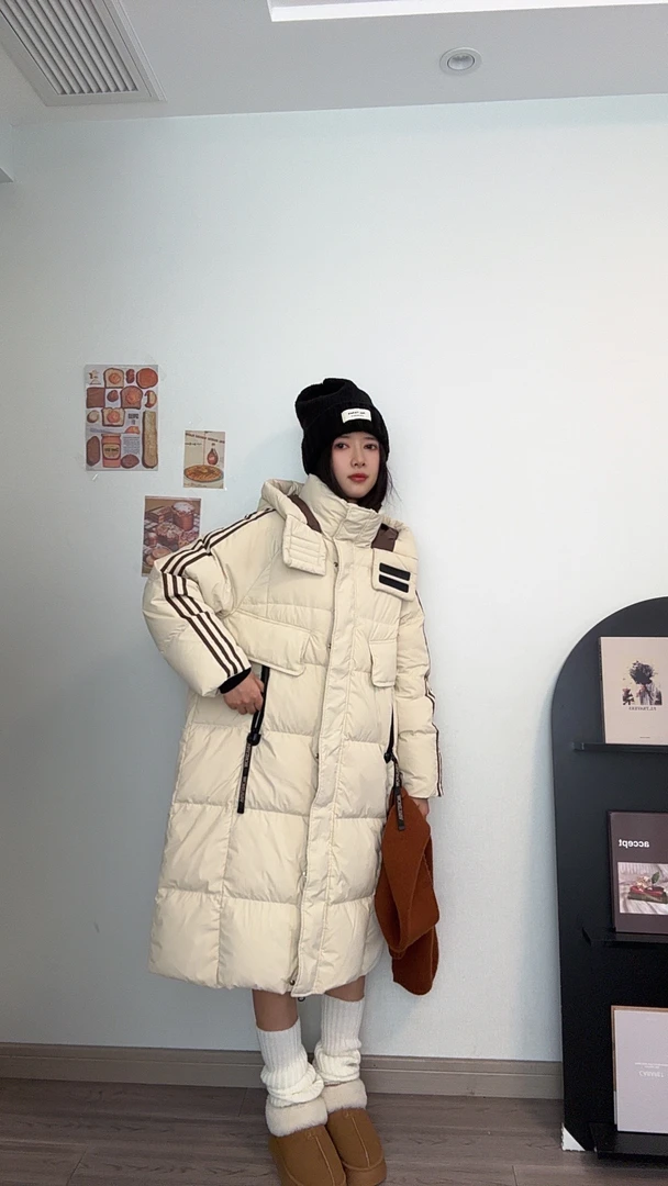 长款羽绒服时尚百搭连帽加厚韩版