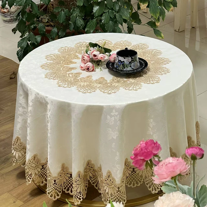 桌布水溶花边蕾丝高级感ins茶几布长方形餐桌布艺客厅台布垫