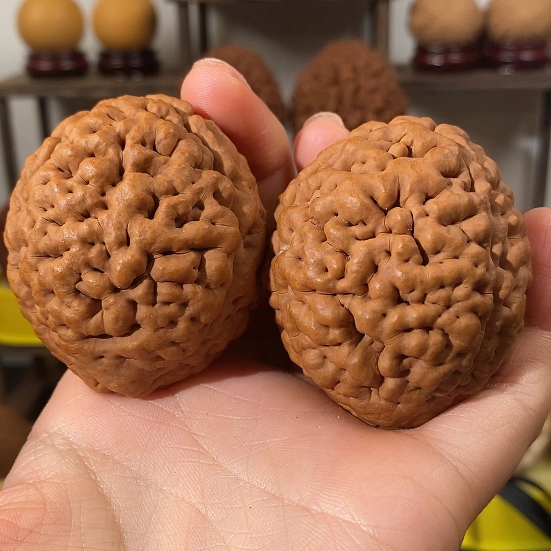 文玩核桃吊坠三瓣脑纹金刚爆肉虫眼4855
