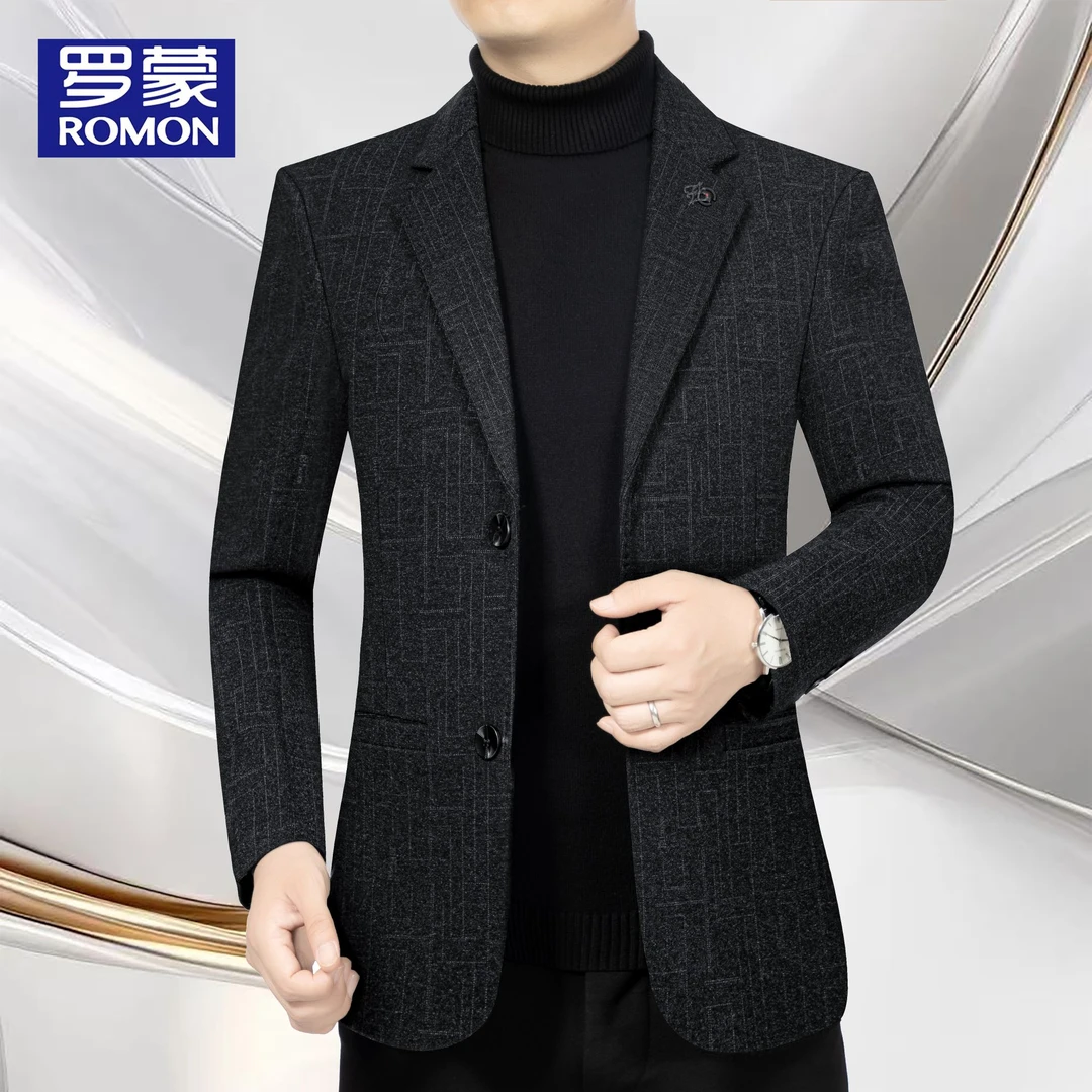 罗蒙男士新款西服春秋季商务休闲男装外套名牌时尚潮流西服男外套