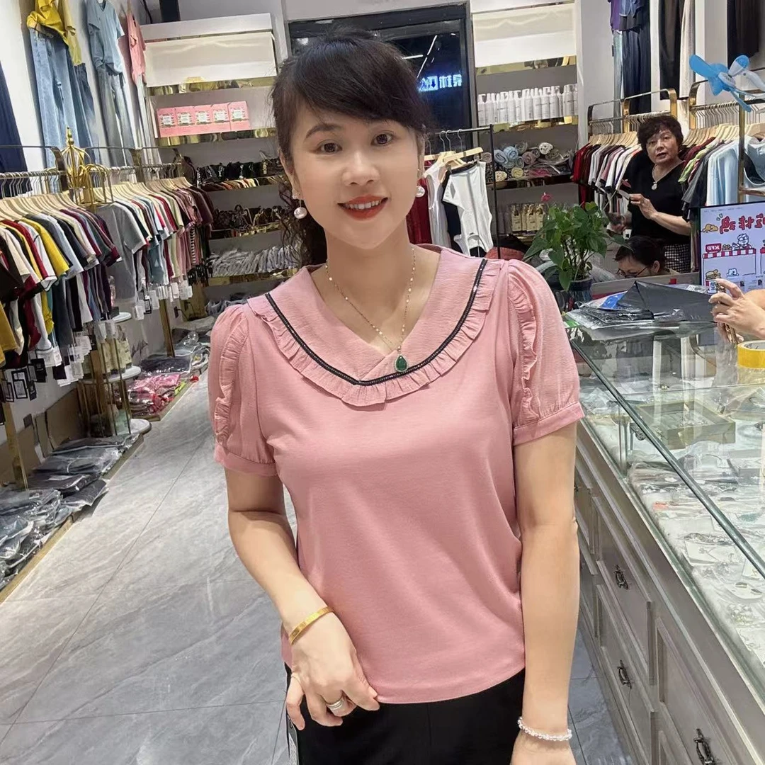 24-6232韩版V领T恤59长