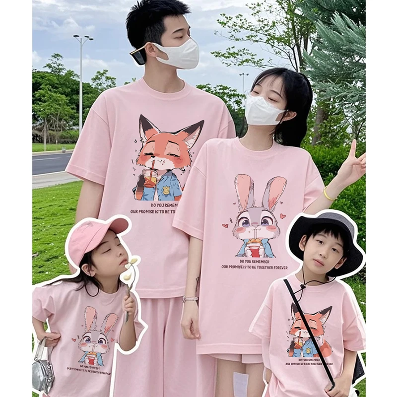 炸街亲子装一家三四口夏季母子女2025新款高端纯棉全家福短袖T恤