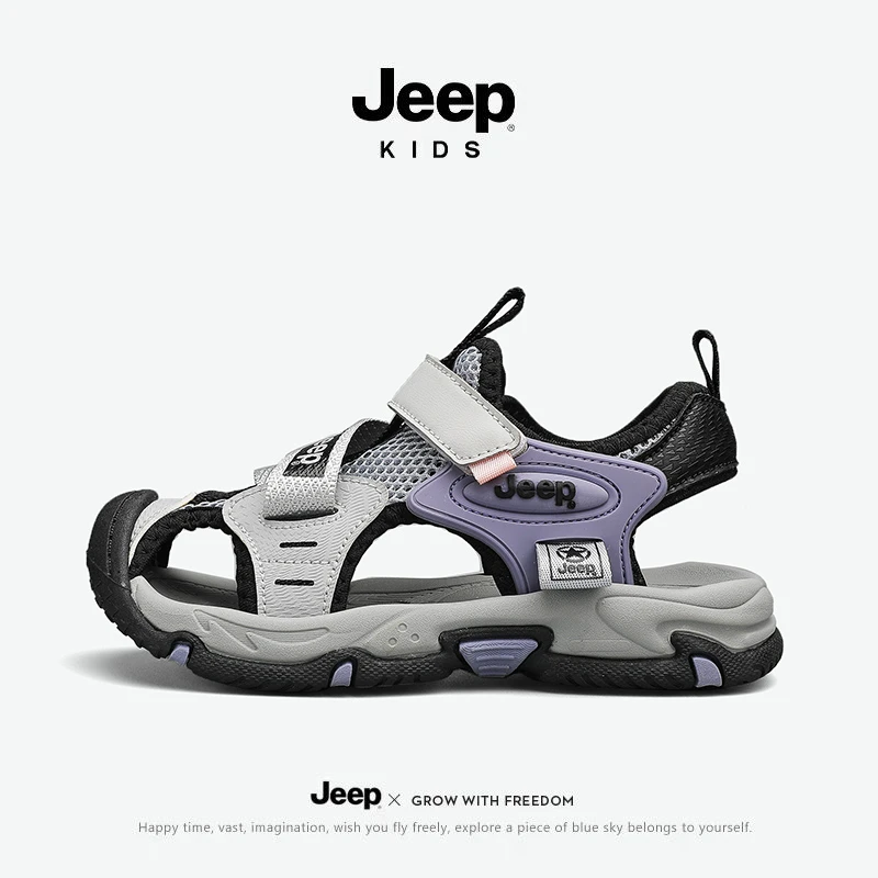 jeep儿童凉鞋包头沙滩鞋夏季镂空透气时尚百搭软底溯溪鞋男童女童