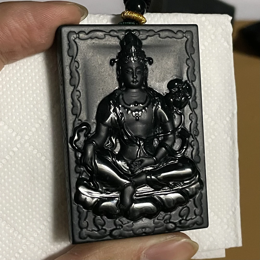 天然翡翠a货 持莲素衣观音n6