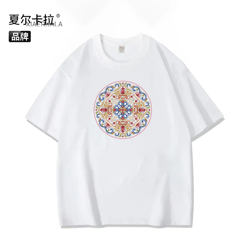 夏尔卡拉潮牌T恤短袖220男女同款时尚百搭休闲圆领短袖古圆