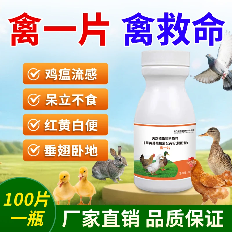 禽一片鸡病全治鸭鹅救命特效药家禽呼咳噜嗽感冒鸡瘟拉稀腹泻专用