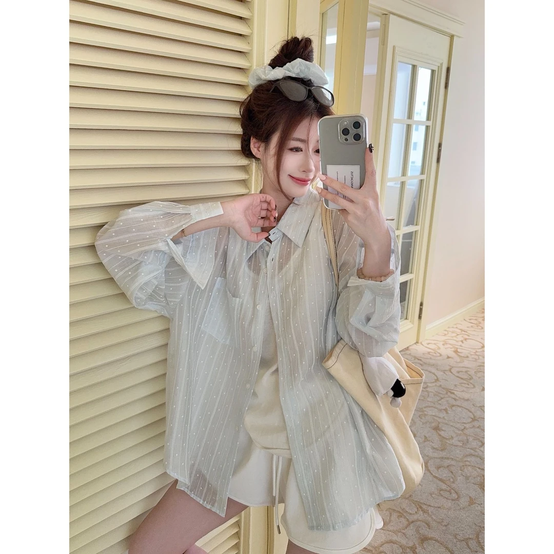 2025秋季新款秋款衬衫长袖韩版衬衣透气时尚休闲百搭气质设计感
