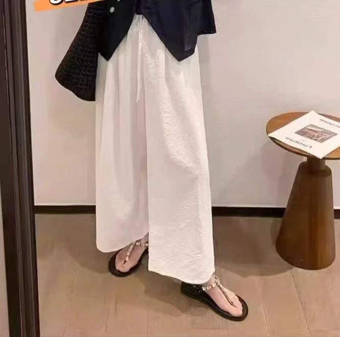 1238女装薄款显瘦透气休闲裤阔腿裤休闲风夏季复古裤子