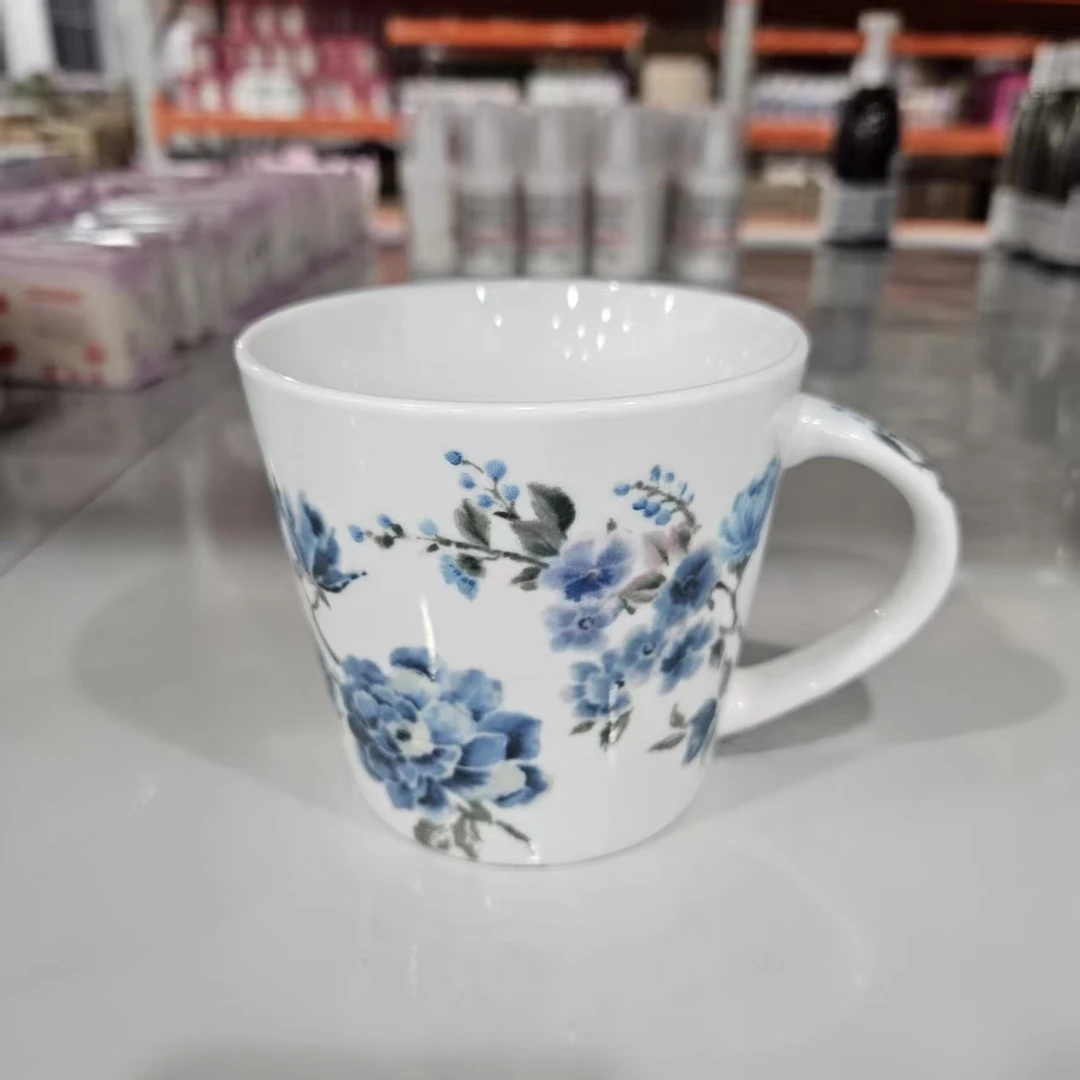 【400ml】摩瑟家居【G家陶瓷马克杯蓝色花】HAZC马克杯水杯