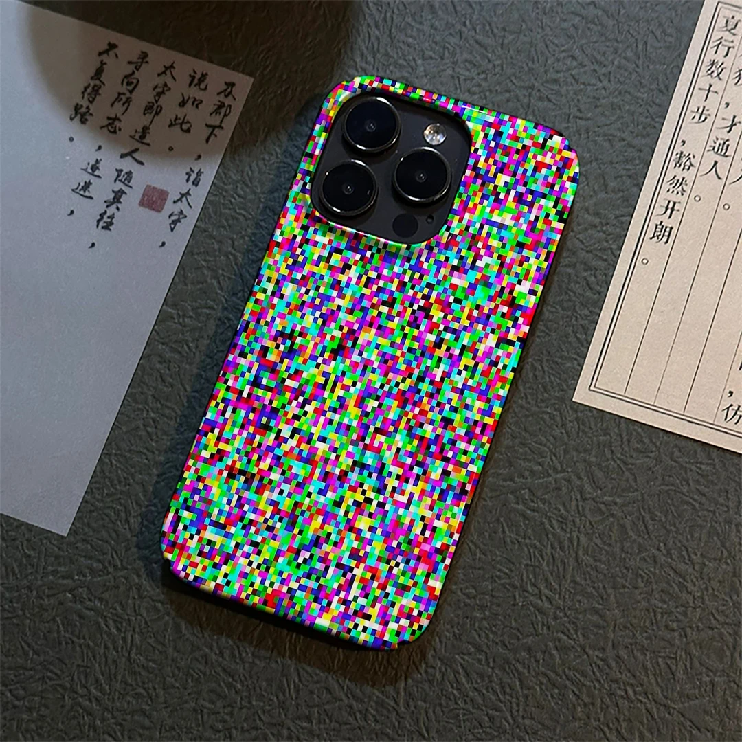 彩色马赛克适用苹果17promax手机壳iPhone16pro/15/14/13/12/11硬