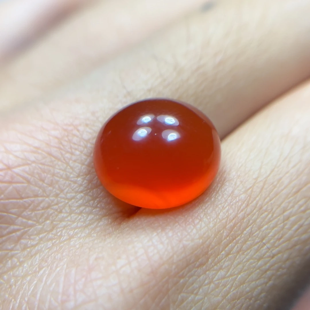南红玛瑙冰红蛋面未镶嵌
