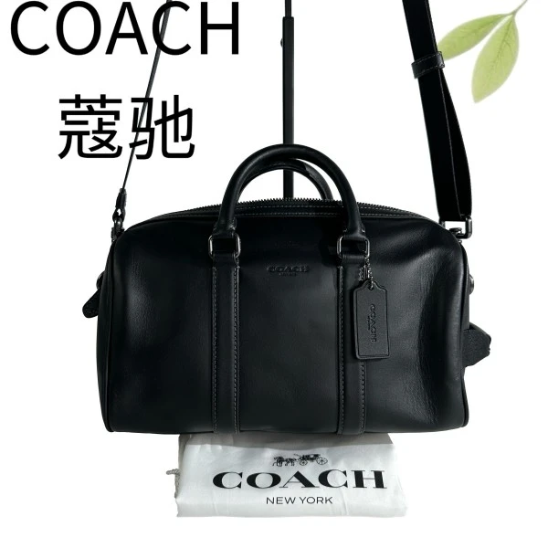 95新 COACH/蔻驰 黑色波士顿手提斜挎包G25904923底长28X16