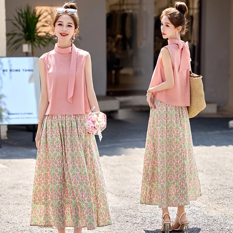 2025新款夏装独特漂亮高级感超好看气质小香风粉色上衣半身裙套装