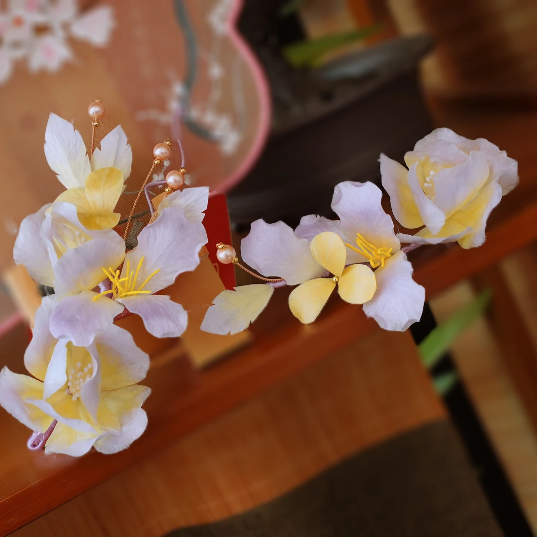 锦簪阁（归霁）紫色绒花蚕丝绒花纯铜保色绒花非遗工艺