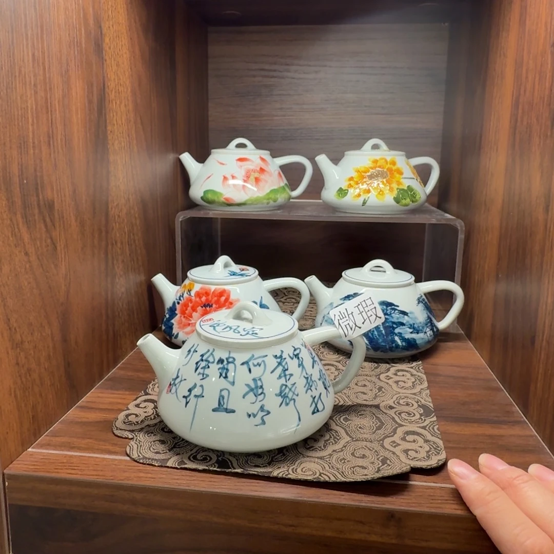 釉下手绘茶具微瑕