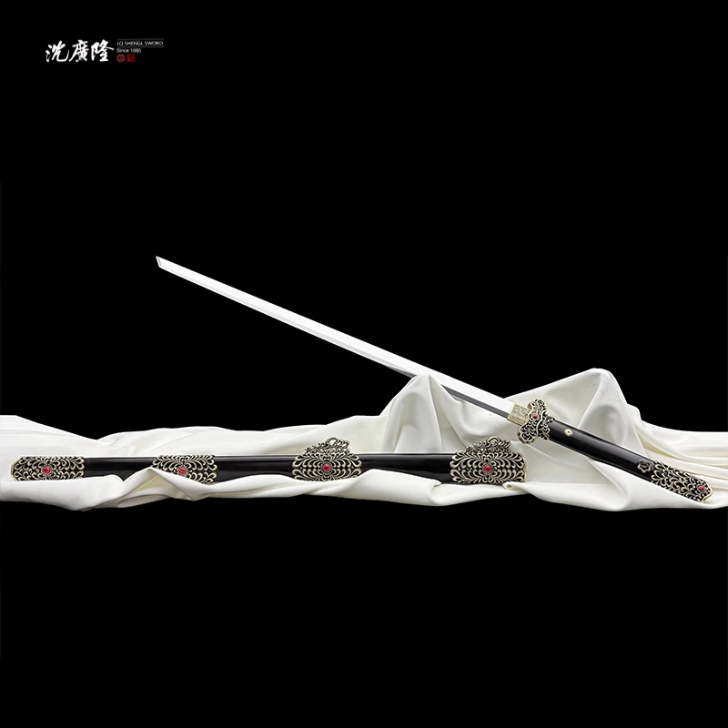 【墨隐星落】沈广隆 凤舞九天 性能钢 黄铜 黑檀木 宝剑 未开刃