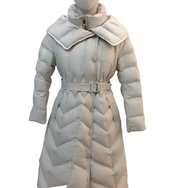 韩版新款纯色女羽绒服女装白色过膝连帽秋冬修身宽松显瘦