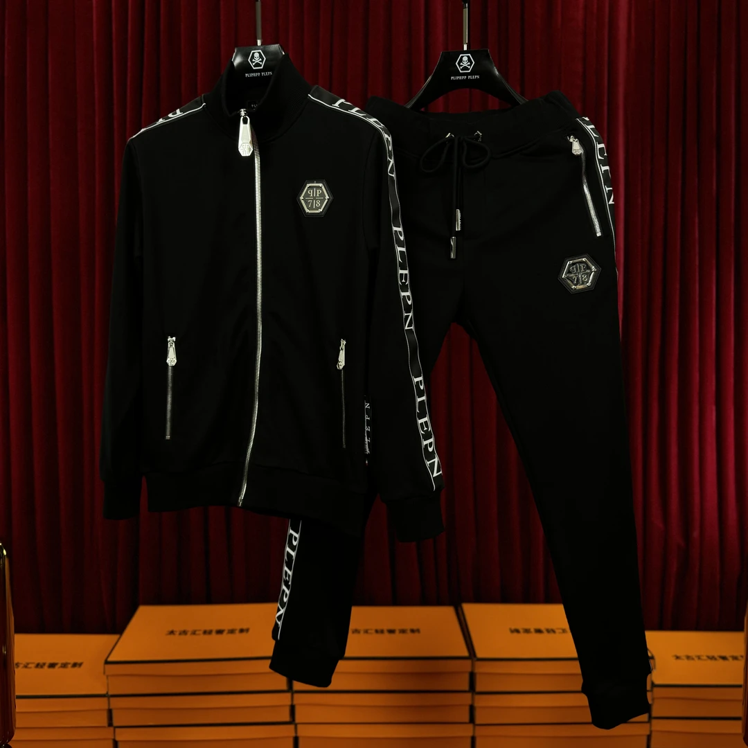 PLIPHPP PLEPN正品织带设计立领男夹克时尚运动卫衣夹克卫裤套装