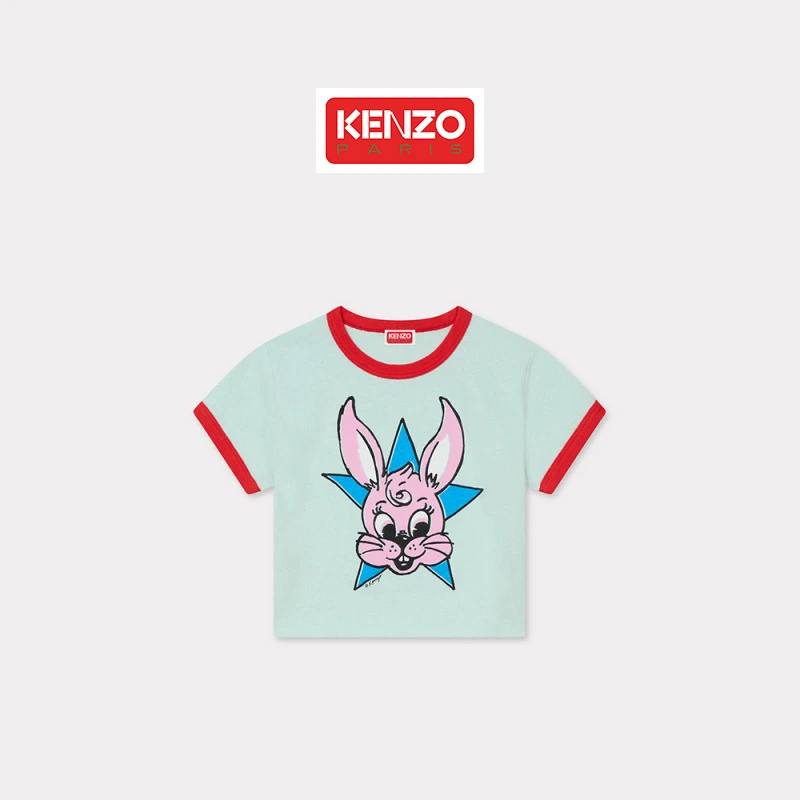 KENZO25秋冬新品 女士短款版型兔子图案 时尚休闲百搭短袖T恤衫