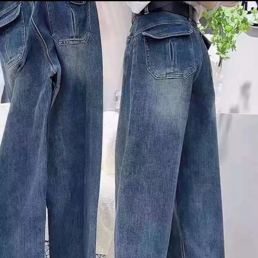 91569设计感直筒堆堆裤