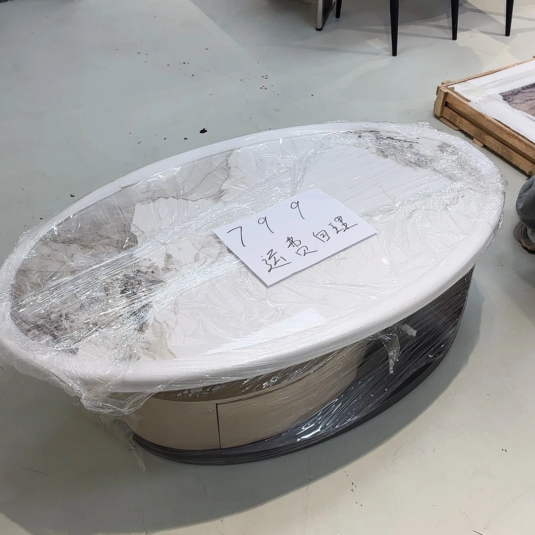 大理石椭圆形茶几 运费自理