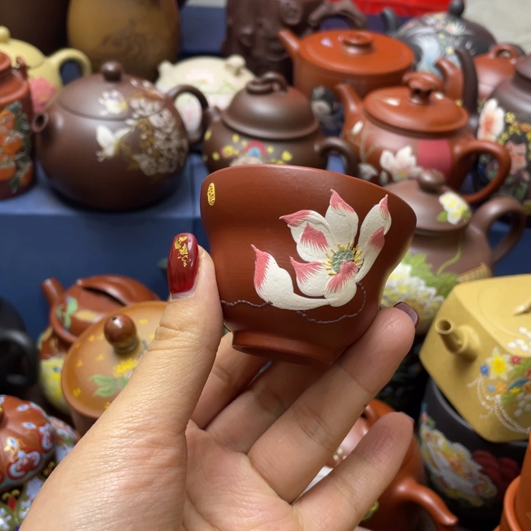 茶杯红泥紫砂主人杯60cc