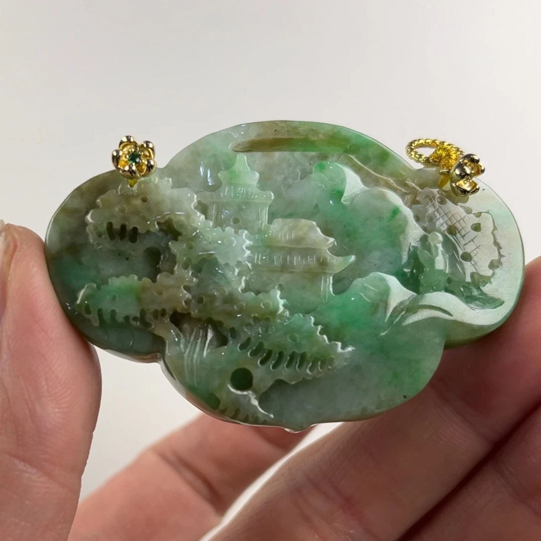 翡翠未镶嵌吊坠(赠链)代编织