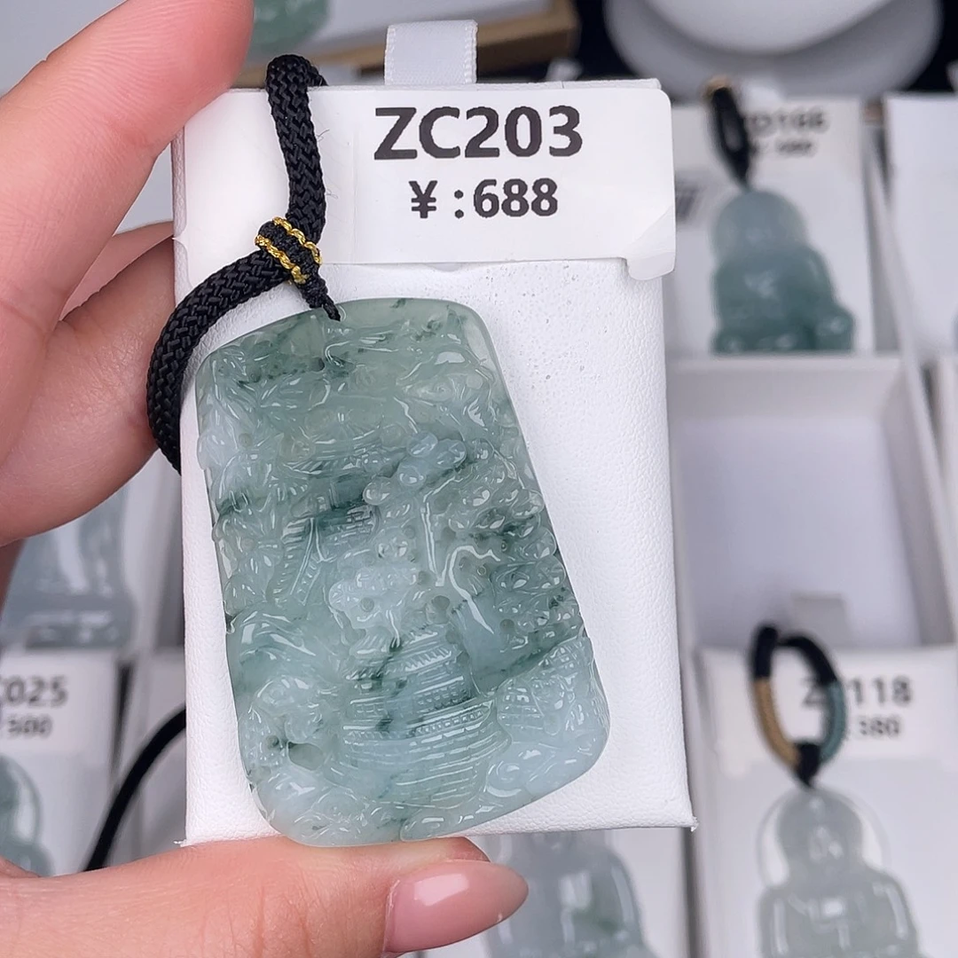 翡翠未镶嵌颈饰zc203