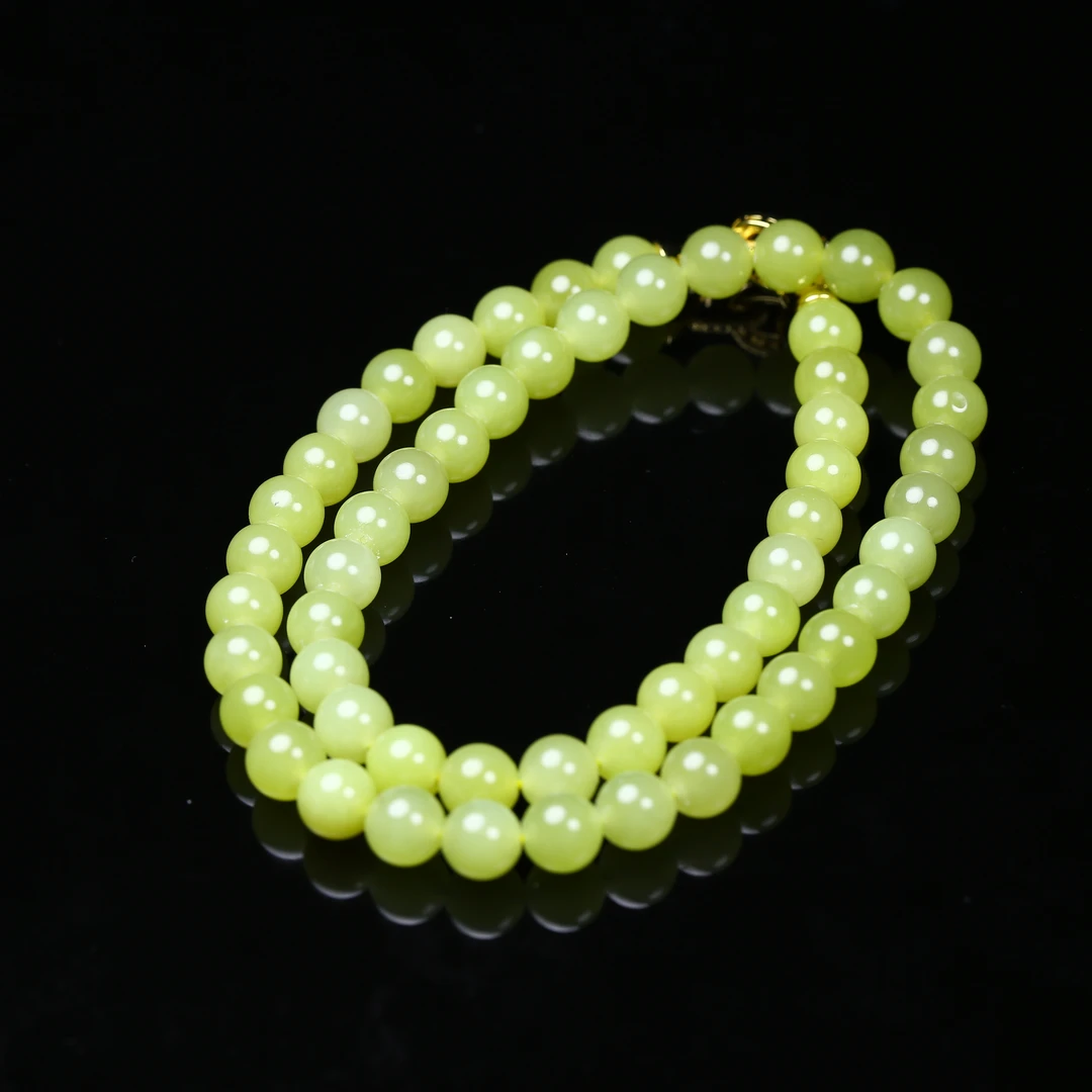 1228011和田玉黄玉女士项链