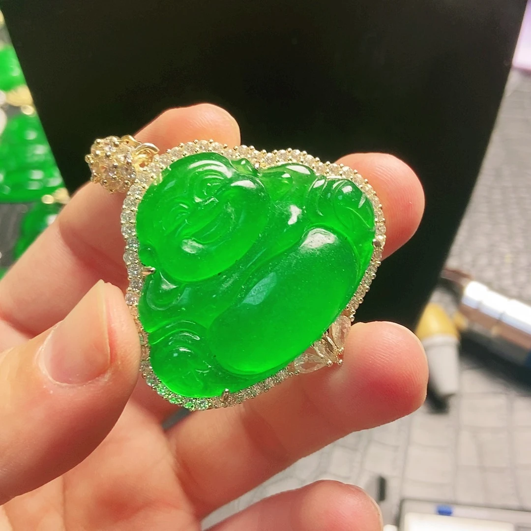 颈饰14K金镶嵌翡翠