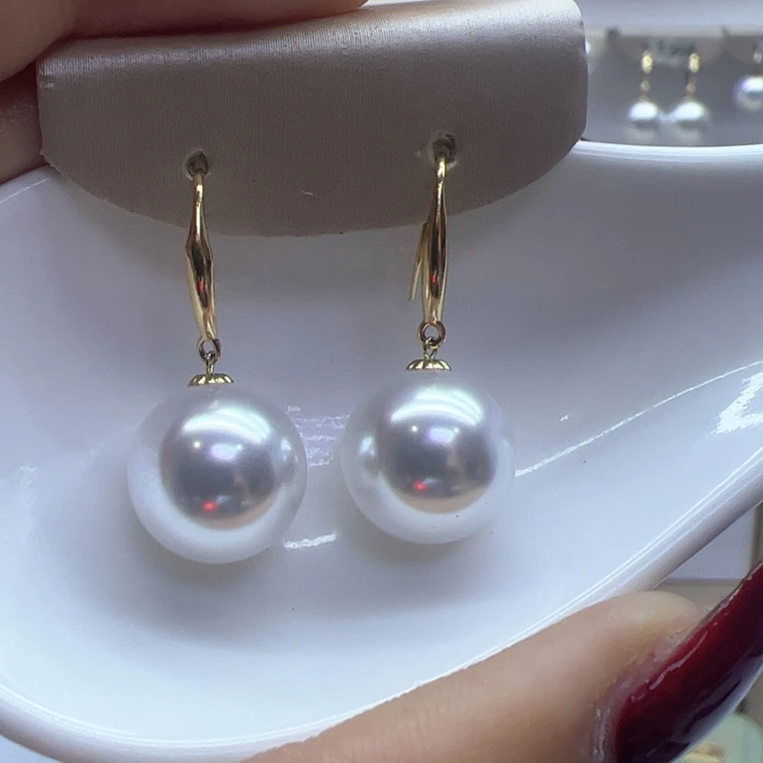 淡水珍珠耳饰18K金镶嵌