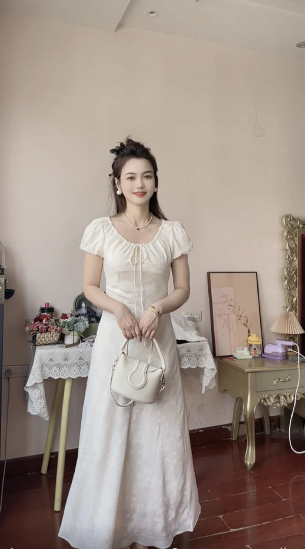 温柔风茶歇法式连衣裙子女夏季2025新款高级感老钱风松弛感女装