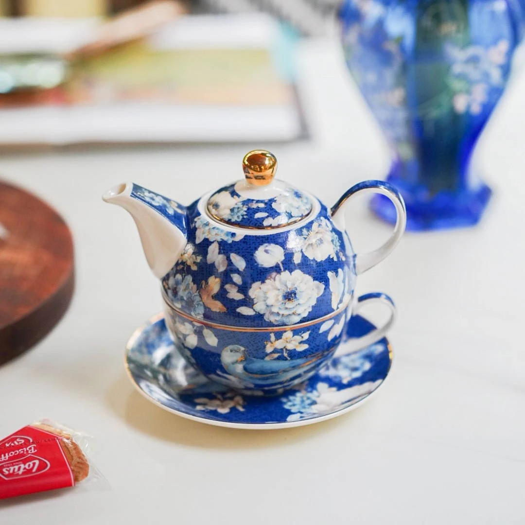 【奇居腾飞】白玉瓷水杯套装 喜上眉梢系列一人子母壶#220726