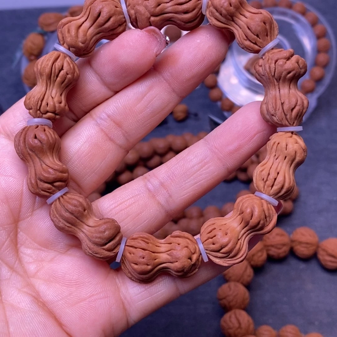 秦岭龙纹 桃核手串