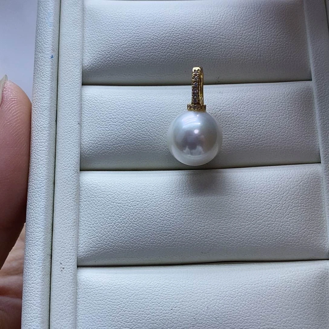 吊坠(不含链)银S925镶嵌淡水珍珠