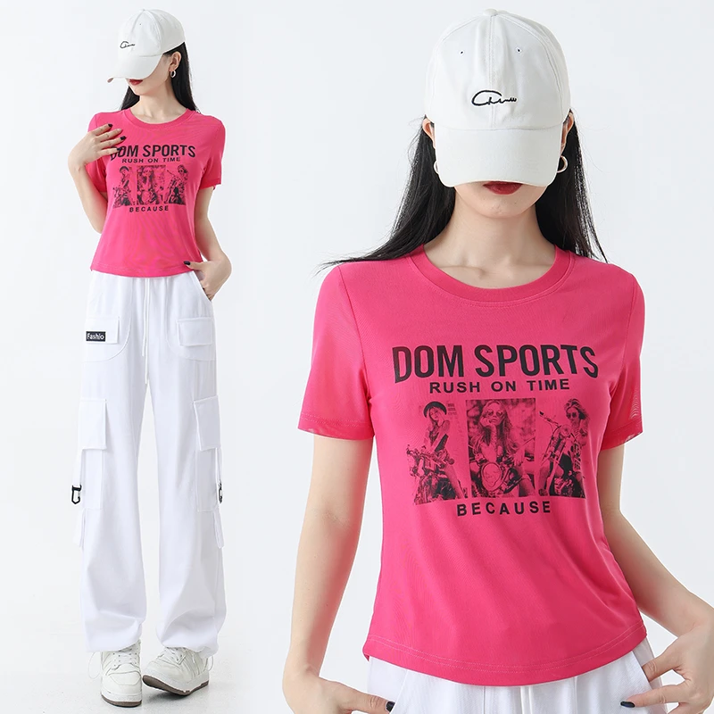 夏季新款炸街网纱上衣广场舞健身跳操运动户外团体曳步舞服装