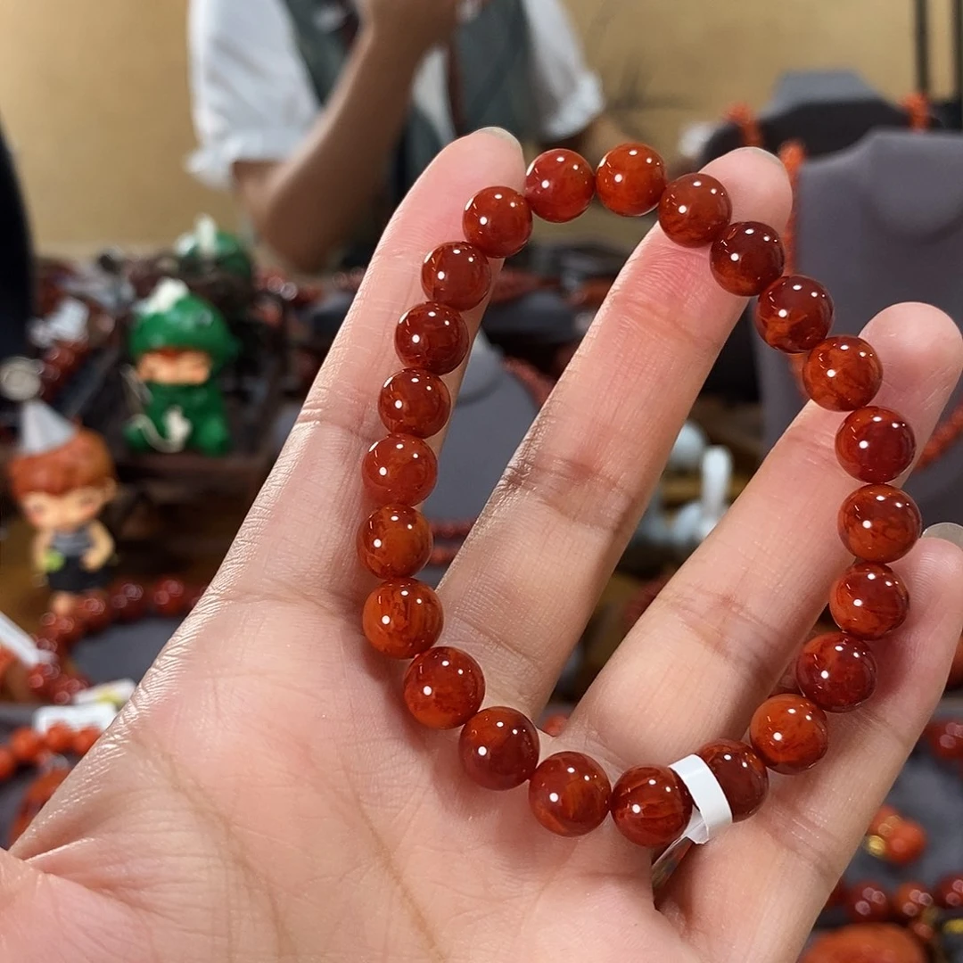 未镶嵌单圈8m m南红玛瑙