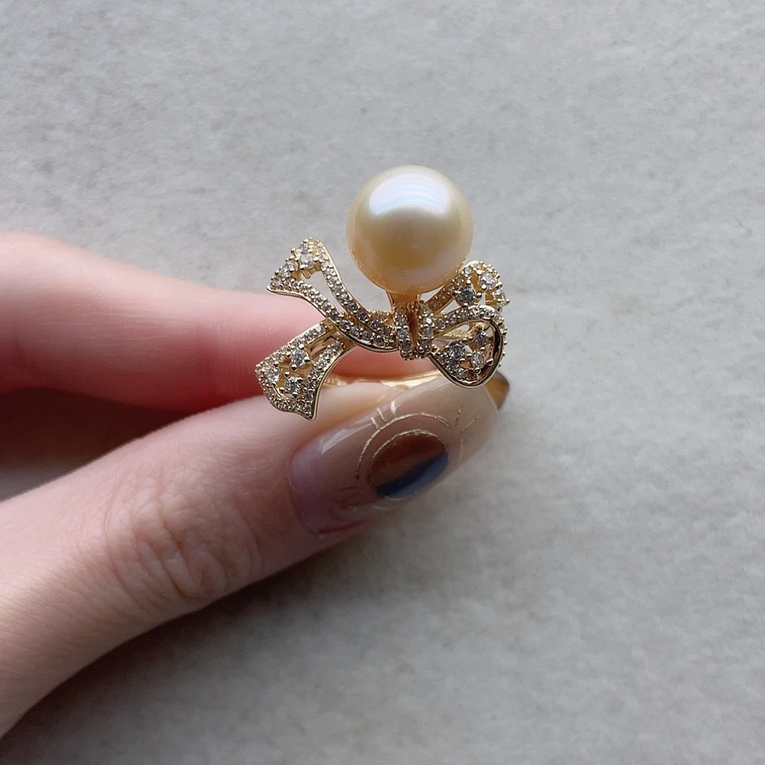 银S925镶嵌海水珍珠戒指44