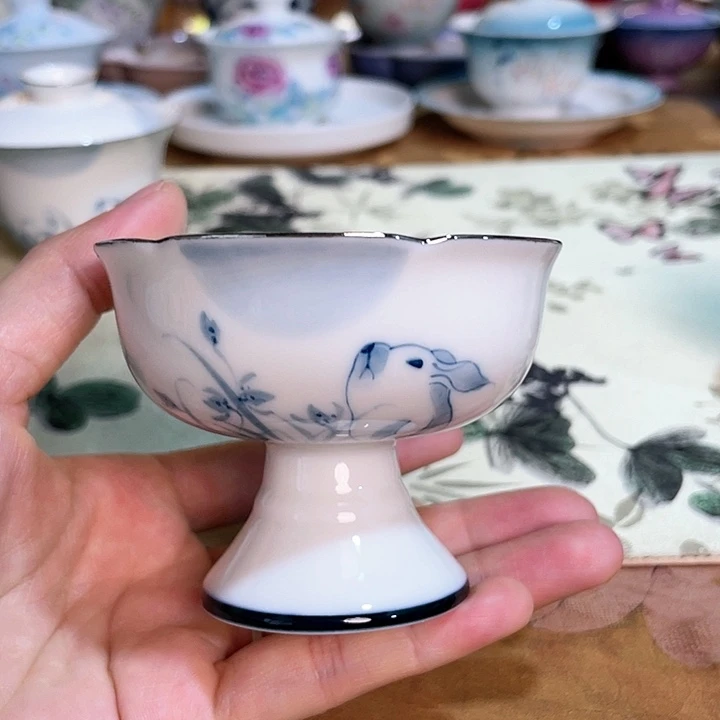 【闪购商品】玉兔望月棠梨高脚杯